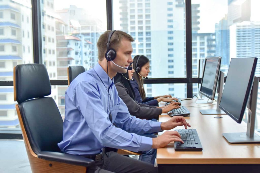 Office Call On Headset Phone
