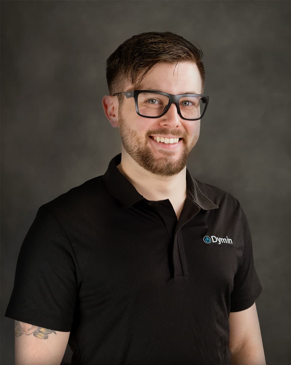 a man wearing glasses and a black shirt