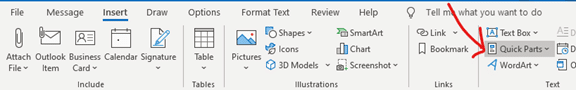 Outlook Quick Parts