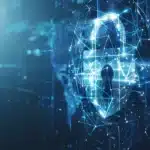 a padlock in the middle of a dark background