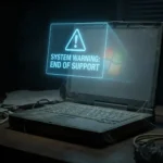 a laptop computer sitting on top of a wooden desk